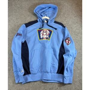 Majestic Cooperstown Minnesota Twins Hoodie Men Small Blue Sweatshirt Sportswear